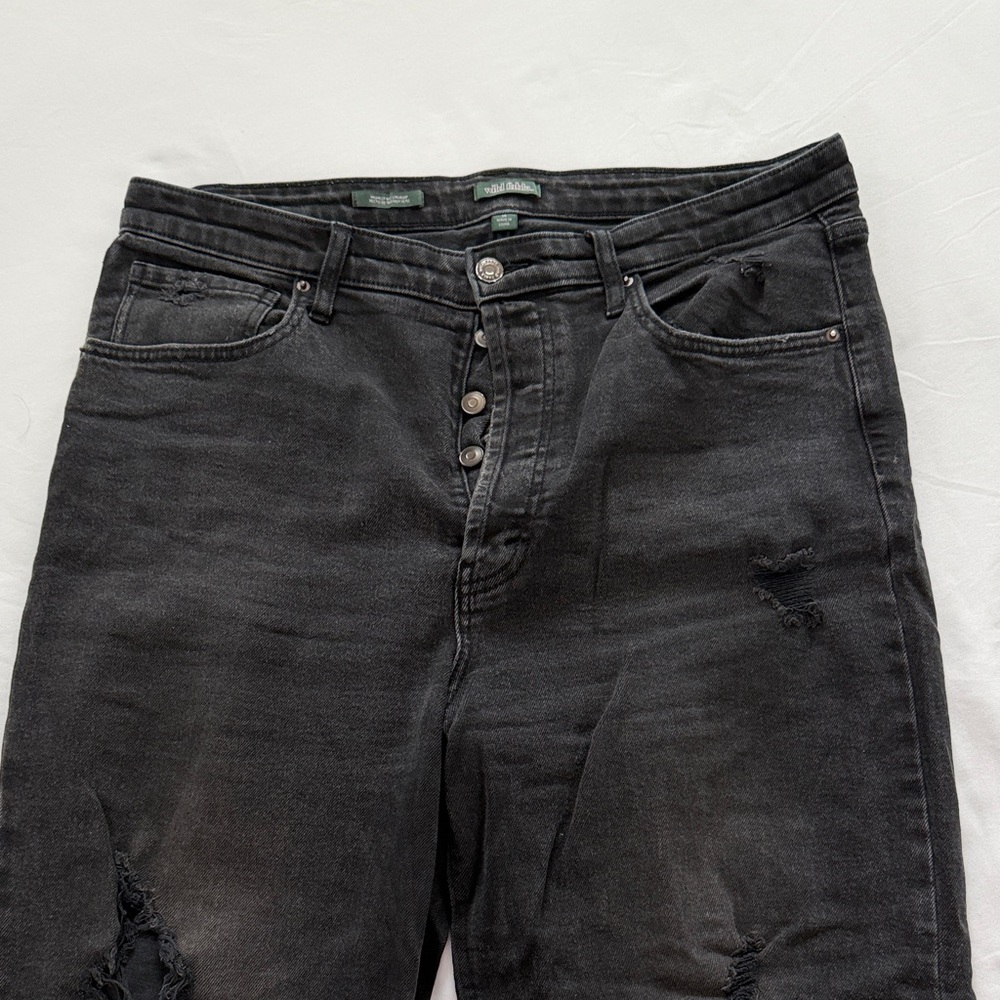 Wild Fable Black Distressed Women's Flare Jeans